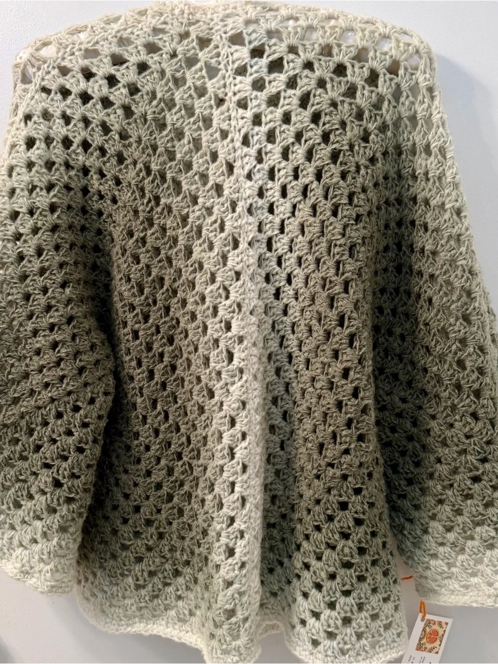 NWT Handmade Asparagus Ombre Granny Kimono Cardi. Size M/L - Picture 2 of 5